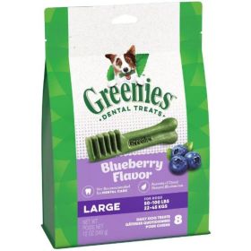 Greenies Large Dental Dog Treats Blueberry - 8 count