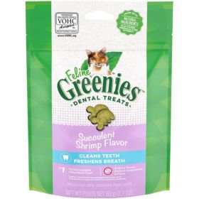 Greenies Feline Natural Dental Treats Succulent Shrimp Flavor - 2.1 oz