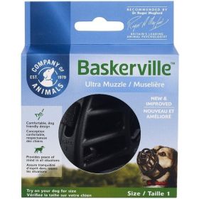 Baskerville Ultra Muzzle for Dogs - Size 1 - Dogs 10-15 lbs - (Nose Circumference 8.6")