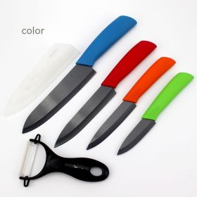 Colorful Handle Black Blade Ceramic Knife Set Of Five