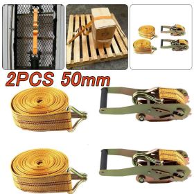 Ratchet Straps Tie Down 2 X 50mm 6 Meter 2 Tons Claw Lorry Lashing Handy Straps