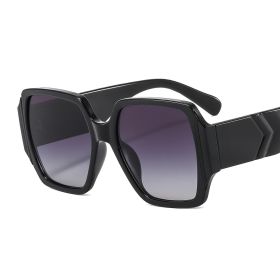 Fashion Women Square Sunglasses Shades UV400 Vintage Oversized Candy Color Eyewear Men Gradient Gray Lens Sun Glasses - black gray