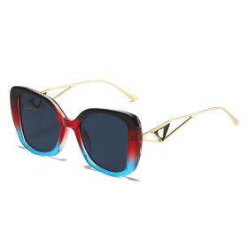 Retro Cat Eye Sunglasses Women Fashion Brand Designer Blue Yellow Shades UV400 Men Trending Hollow Out Frame Sun Glasses - black red blue