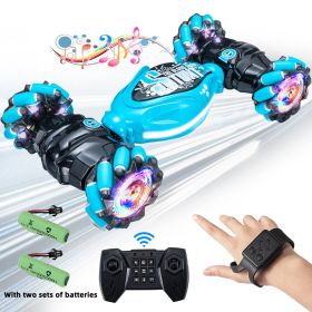 Gesture RC Car; 4WD 2.4G Remote Control Car. All Terrains Monster Trucks - BLUE [TWO BATTERY]