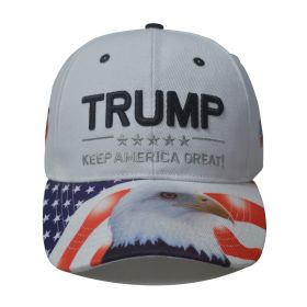 Trump same baseball cap US general election spot USA eagle Trump hat - Printed Eagle Head - White - Adjustable