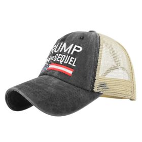 TRUMP embroidered baseball cap embroidered cap mesh cap Trump baseball cap visor - 1 Black - Adjustable 54-59
