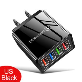 US Plug USB Charger Quick Charge 3.0 For Phone Adapter for iPhone 12 Pro Max Tablet Portable Wall Mobile Charger Fast Charger - US Full Black