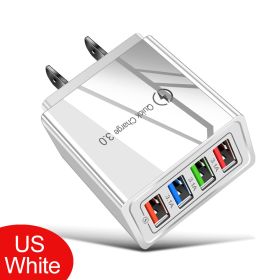US Plug USB Charger Quick Charge 3.0 For Phone Adapter for iPhone 12 Pro Max Tablet Portable Wall Mobile Charger Fast Charger - US  White