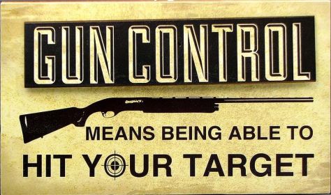 Wood ""Gun Control"" Sign