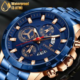 Waterproof Men Quartz Analog Watch Classic Stainless Steel Business Wristwatch