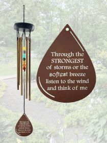 Sympathy Gifts Wind Chimes Lasting Memorial Gift Rainbow Stones - Copper