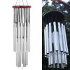 Large Deep Tone Windchime Chapel Bells Wind Chimes Silver with 27 Tubes