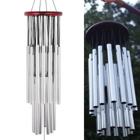Large Deep Tone Windchime Chapel Bells Wind Chimes Silver with 27 Tubes