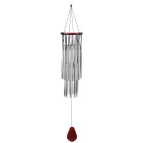 27 Tubes 36in Wind Chimes Indoor Outdoor Smooth Melodic Tones Wind Chime Ornament - Silver