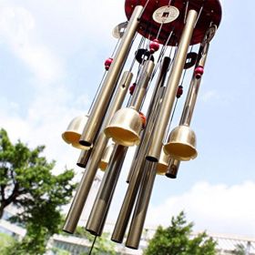 Large Deep Tone Windchime Chapel Bells Wind Chimes Gold with 10 Tubes