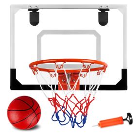 Pro Room Basketball Hoop Over The Door  - Indoor Basketball Hoop With Ball and Air Pump - as Pic