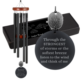 Memorial Wind Chime Through the Strongest of Storms Black - SilverBK28Circle