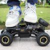 RC 37cm 4WD Large Remote Control Cars Rock Crawler Monster Truck Kids Toy Gift - Silver + 2 batteries