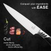 CHUSHIJI Knife Set, 3 PCS Kitchen Knife Set, Ultra Sharp Chef Knife Set, Santoku Knife, Utility Knife, Stainless Steel Knife Sets for Kitchen - Black