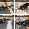 9 in 1 Multi-Tool Pocket Folding Blade Knife - Tactical Survival Rescue Gear Repair Equipment for Outdoor Camping and Emergency Situations - Black