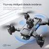 3 Battery Mini Drone WIFI Dual Camera With HD One Key Off Led Light Headless Gesture Shooting Quadcopter RC - Black