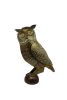 Metal Owl Couple Miniature Statue Showpiece Owl Sculpture  - Gold Color (2 Piece) (1 Box) - Gold