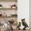 Metal Owl Couple Miniature Statue Showpiece Owl Sculpture  - Gold Color (2 Piece) (1 Box) - Gold