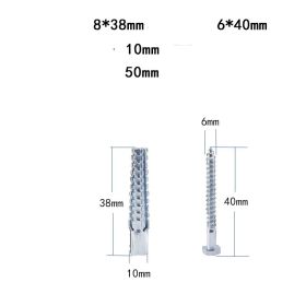 Expansion Tube Christmas Tree Barbed Serrated Metal Expansion Screws (Option: 10mm8x38mmTubes xScrews6x40)