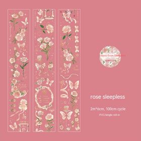 Star River Rose Embossed Gold Stamping Tape (Option: Rose Sleepless-6cmX2M)