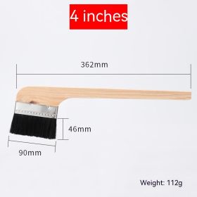 Long Handle Black Hair Wooden Handle Brush (Option: 4 Inch One)