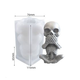 DIY Handmade Skeleton Candle Silicone Mold (Option: Cover ones mouth)