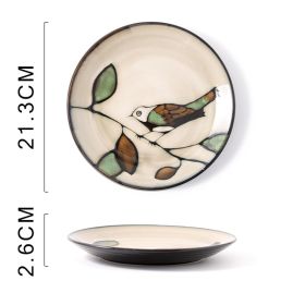 Glaze Kiln Hand Painted Ceramic Plate Cutlery (Option: Spirit Bird Plate Dish)