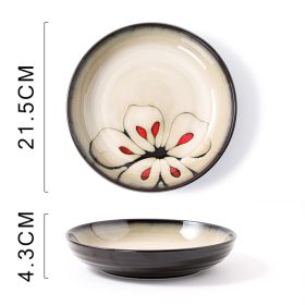 Glaze Kiln Hand Painted Ceramic Plate Cutlery (Option: Kapok Deep Plates)