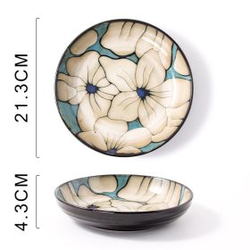 Glaze Kiln Hand Painted Ceramic Plate Cutlery (Option: Lily Deep Plates)