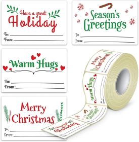 Roll Stickers Christmas Holiday Decoration Gift Series Adhesive Sticker (Color: White)