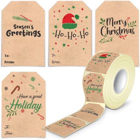 Roll Stickers Christmas Holiday Decoration Gift Series Adhesive Sticker (Color: Brown)