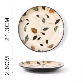 Glaze Kiln Hand Painted Ceramic Plate Cutlery (Option: Vine Leaf Plate Dish)