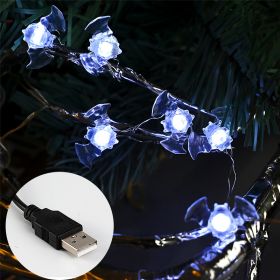 Halloween Modeling Lighting Chain Bat Spider Decorative Colored String Lights (Option: Bat USB-2 M 20 Lights)