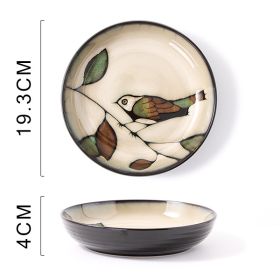 Glaze Kiln Hand Painted Ceramic Plate Cutlery (Option: Spirit Bird Deep Plates)