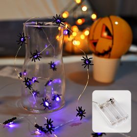 Halloween Modeling Lighting Chain Bat Spider Decorative Colored String Lights (Option: Spider Battery Box-2 M 20 Lights)
