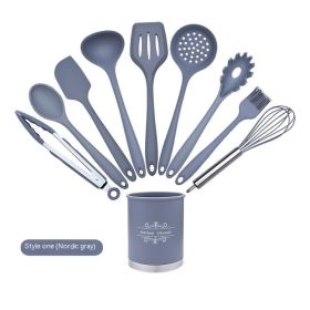Non-Stick Cooking Ladel Kitchen Household Tools (Option: Gray 10 Pieces)