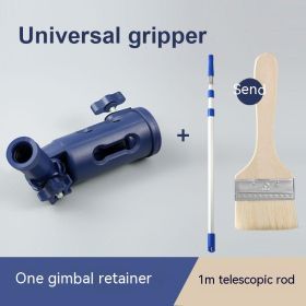 Roller Brush Putty Knife Universal Gripper Clip Adapter Paint Rod Connector Tool Dead Angle Painting (Option: Gripper And 1 M Telescopic Rod)